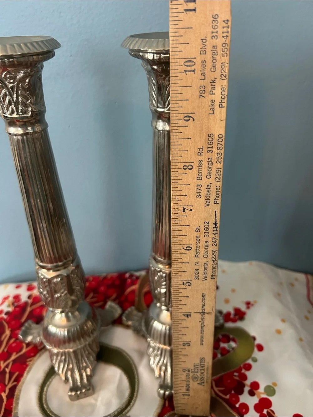 Elegant Silver-Plated Neoclassical Decorative Candlesticks with Claw Feet - EUC